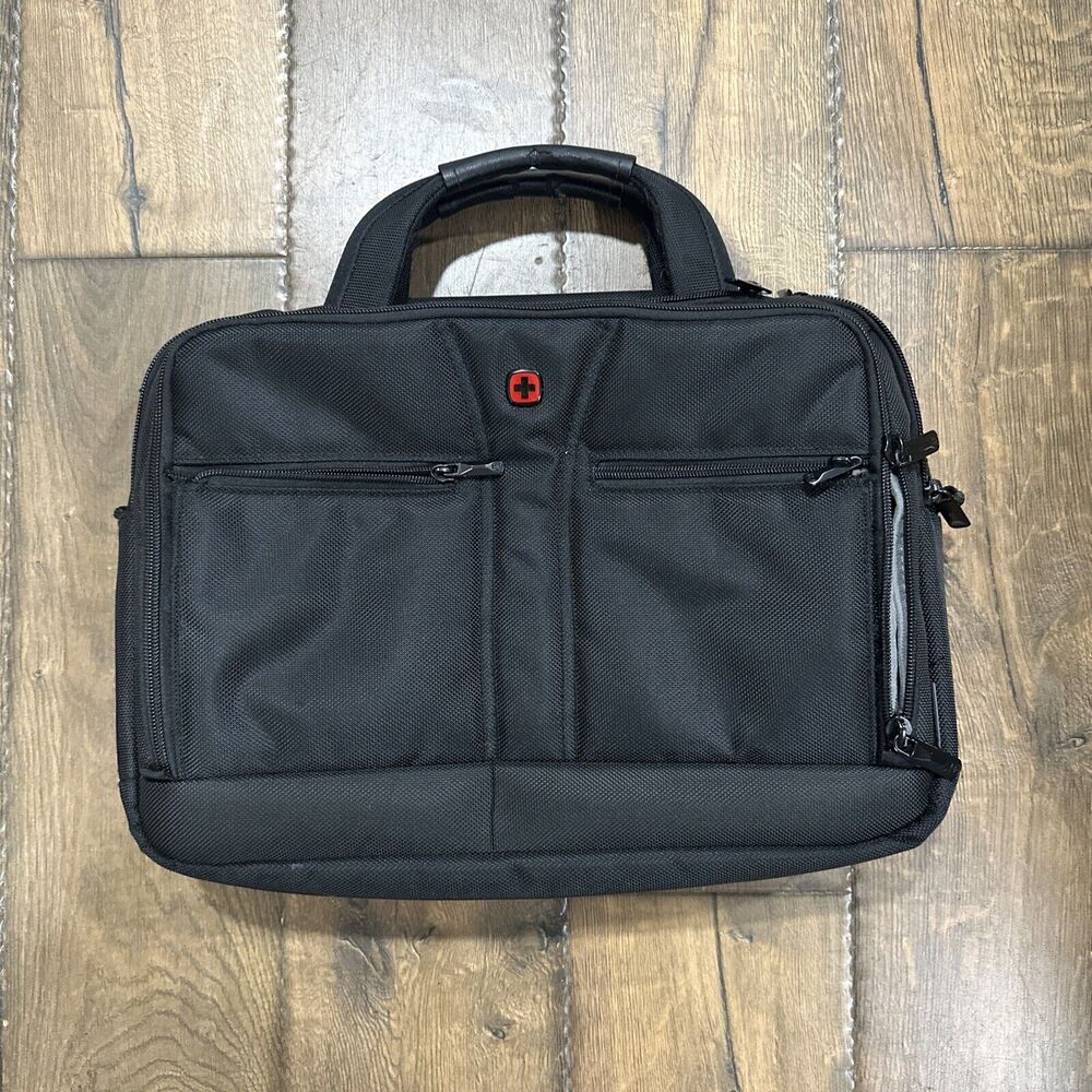 Swiss Gear Black tablet laptop Briefcase by Wenger Messenger Bag 15" x 12"